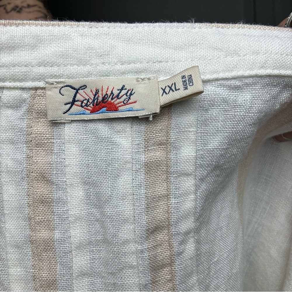 Faherty Gemina Stripe Linen Dress XXL - Picture 4 of 4